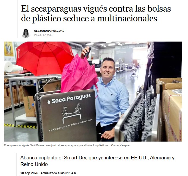 smartdry en las noticias del periódico La Voz de Galicia septiembre de 2026